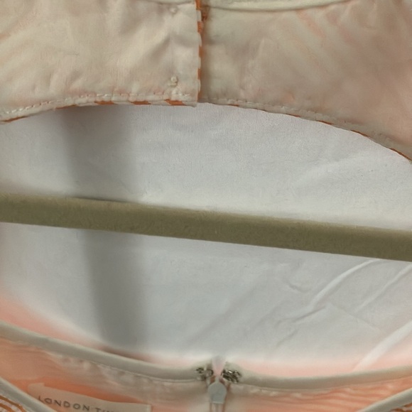 London Times: Apricot/white stripped Dress- back zip- open back- size 10 - Picture 10 of 16